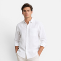 Valeniri Men's Linen Long Sleeve Shirt Classic Loose Fit Button Up