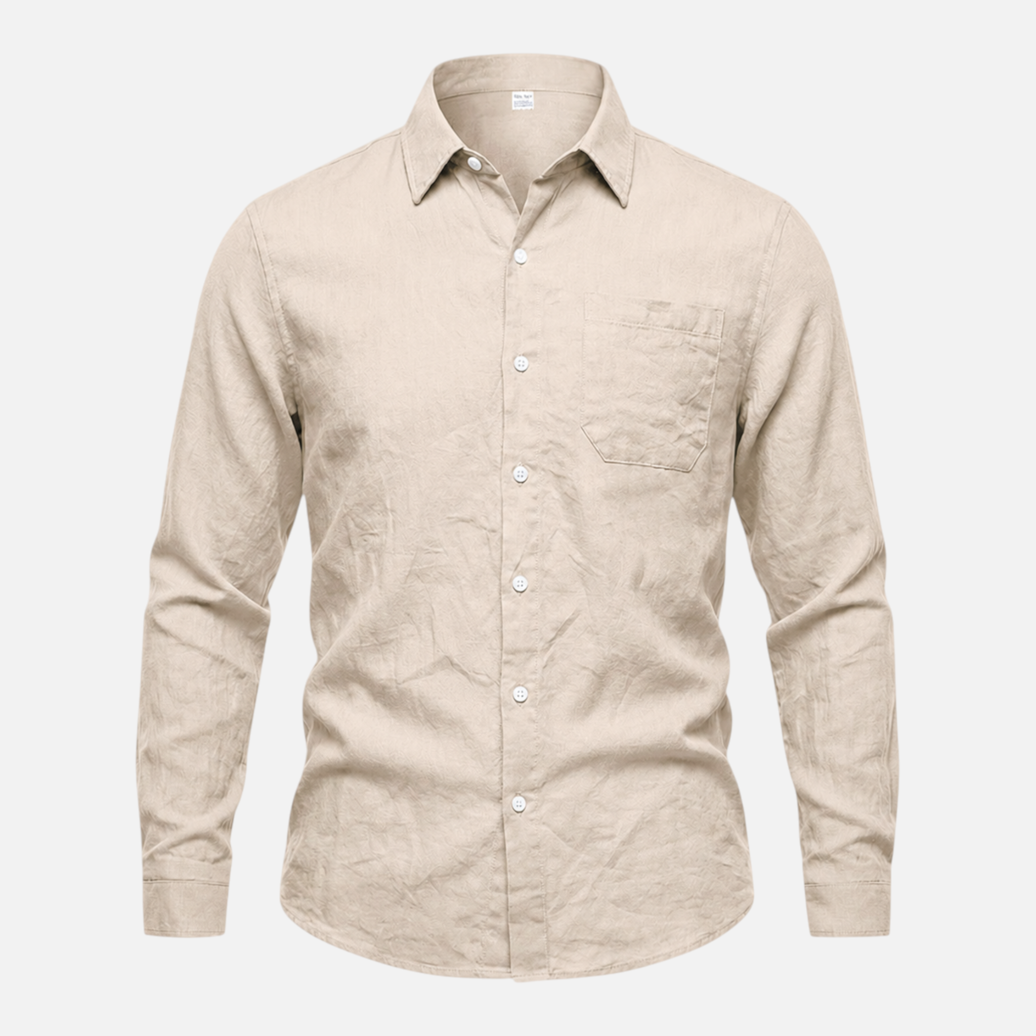 Valeniri Men's Linen Long Sleeve Shirt Classic Loose Fit Button Up
