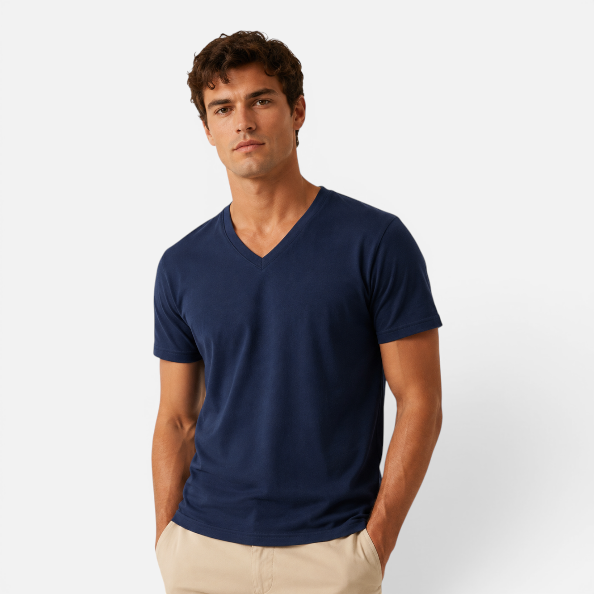 Valeniri | Men's V-Neck T-Shirt Slim Fit Cotton Everyday Wear