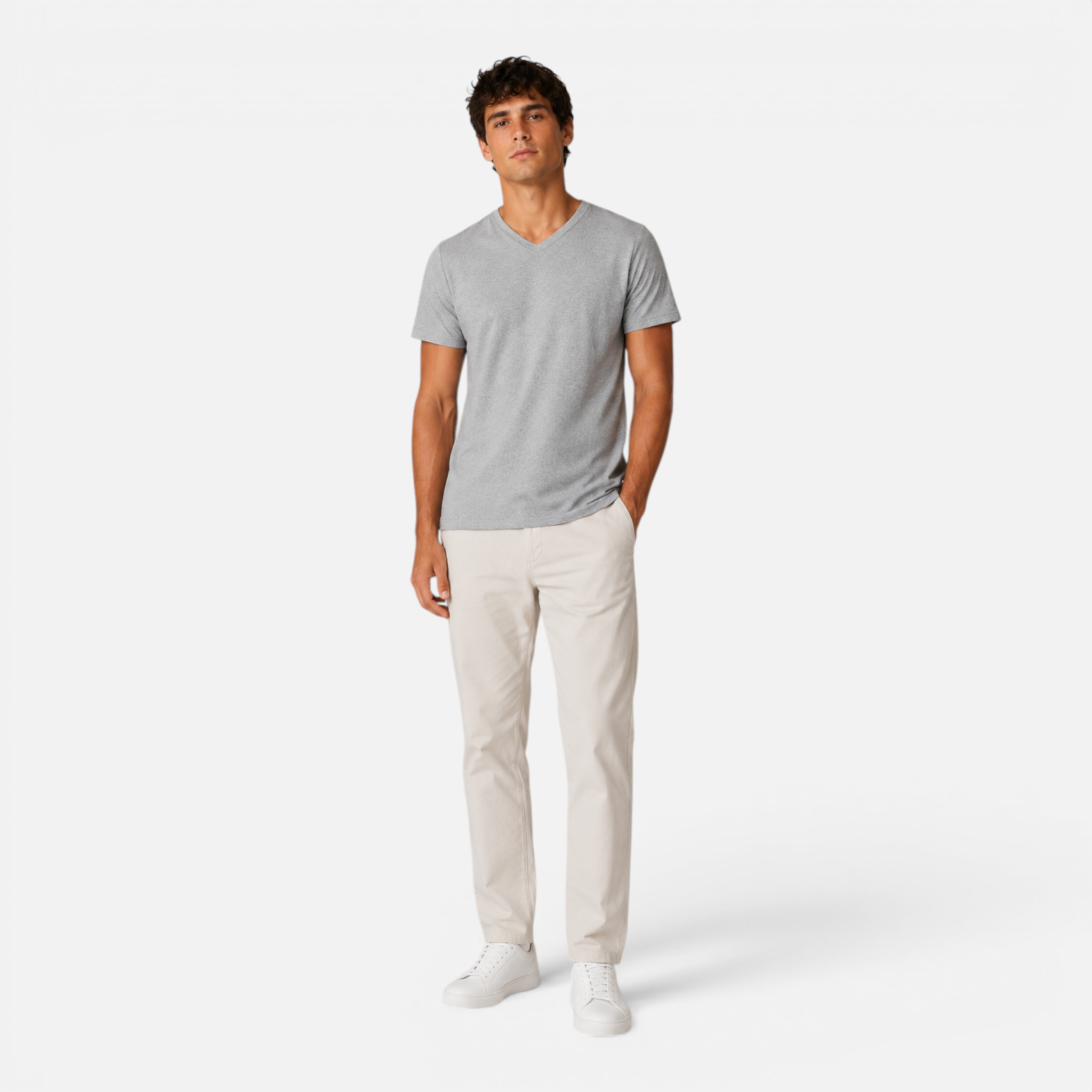 Valeniri | Men's V-Neck T-Shirt Slim Fit Cotton Everyday Wear