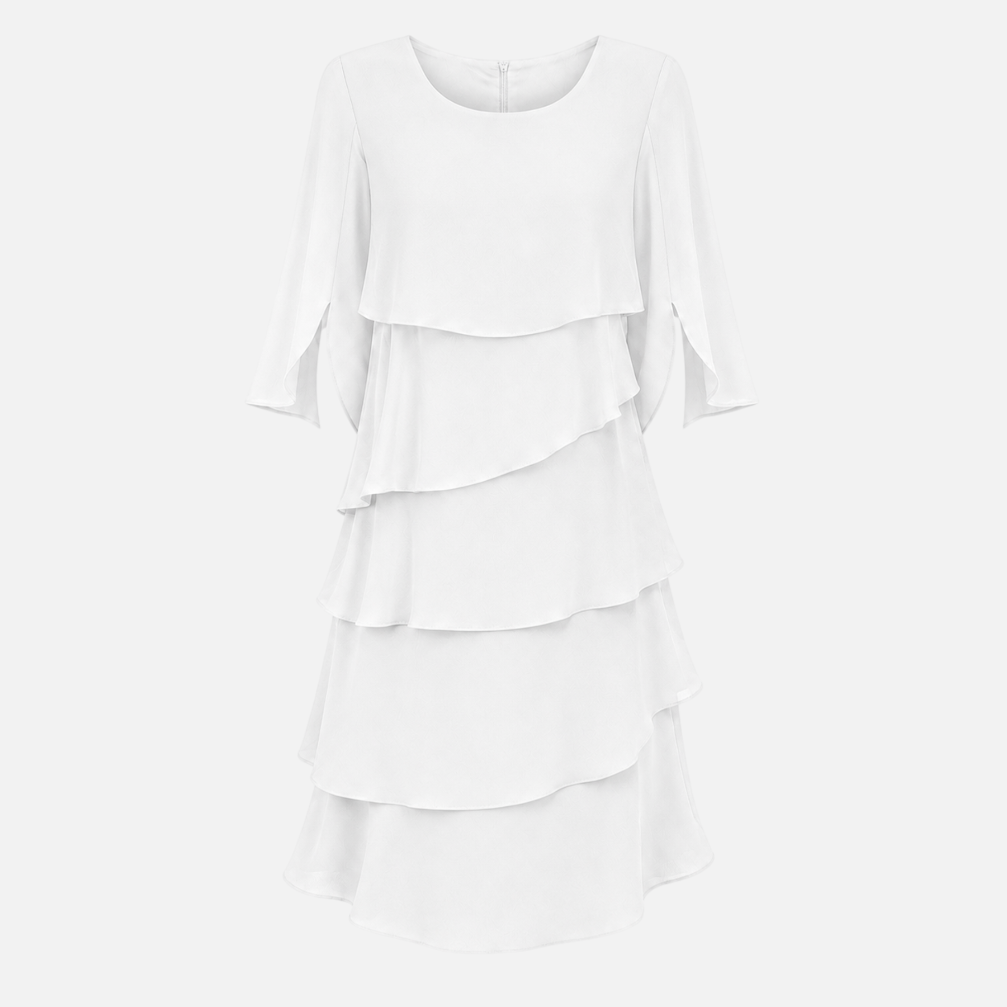 Valeniri | Women's Round Neck Layered Dress Classic A-Line Style