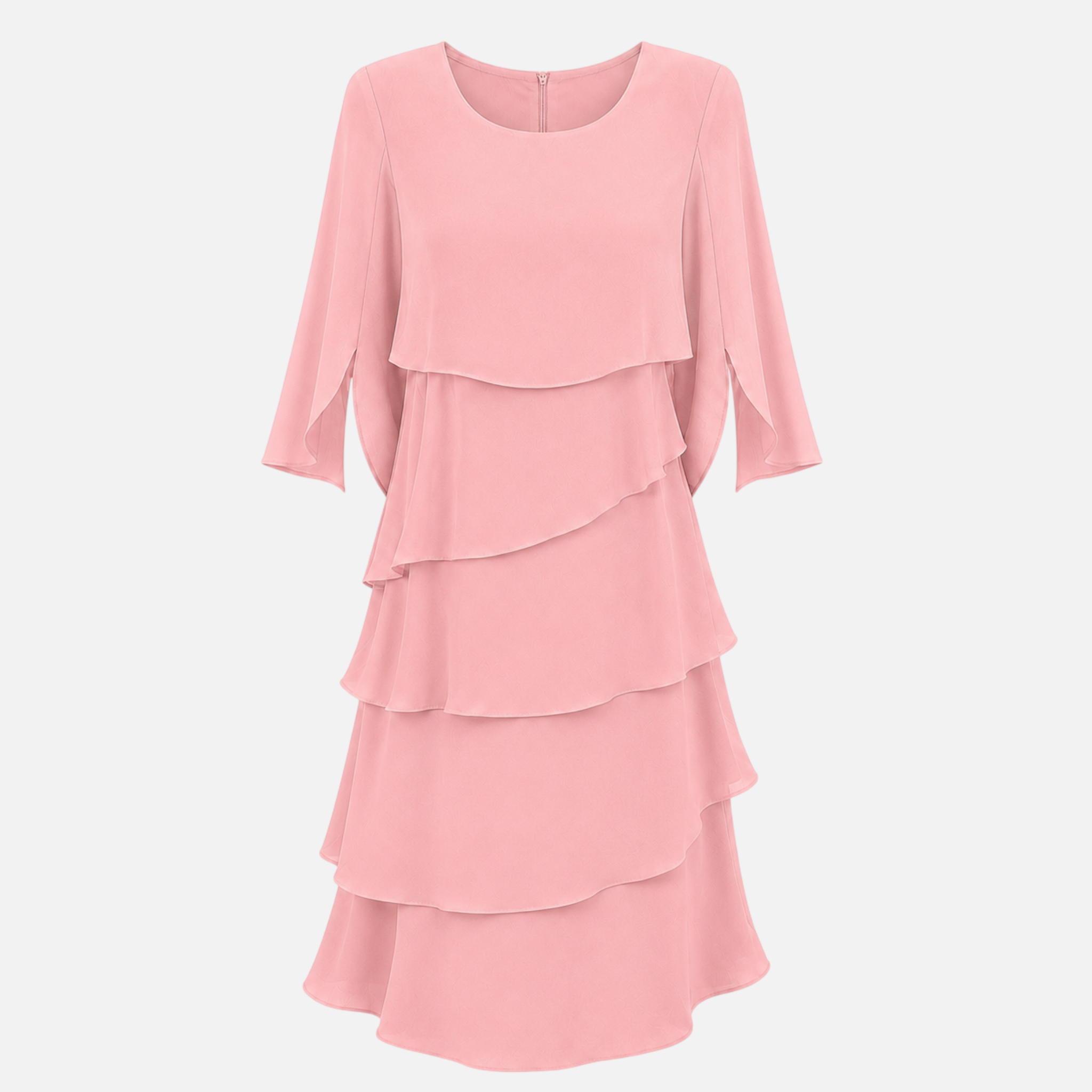 Valeniri | Women's Round Neck Layered Dress Classic A-Line Style