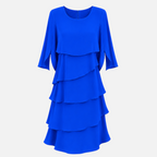 Valeniri | Women's Round Neck Layered Dress Classic A-Line Style