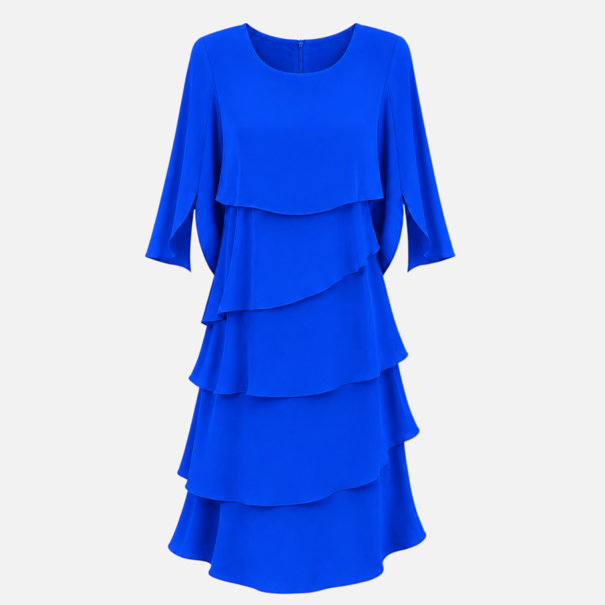 Valeniri | Women's Round Neck Layered Dress Classic A-Line Style