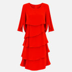 Valeniri | Women's Round Neck Layered Dress Classic A-Line Style