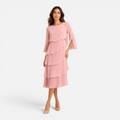Valeniri | Women's Round Neck Layered Dress Classic A-Line Style