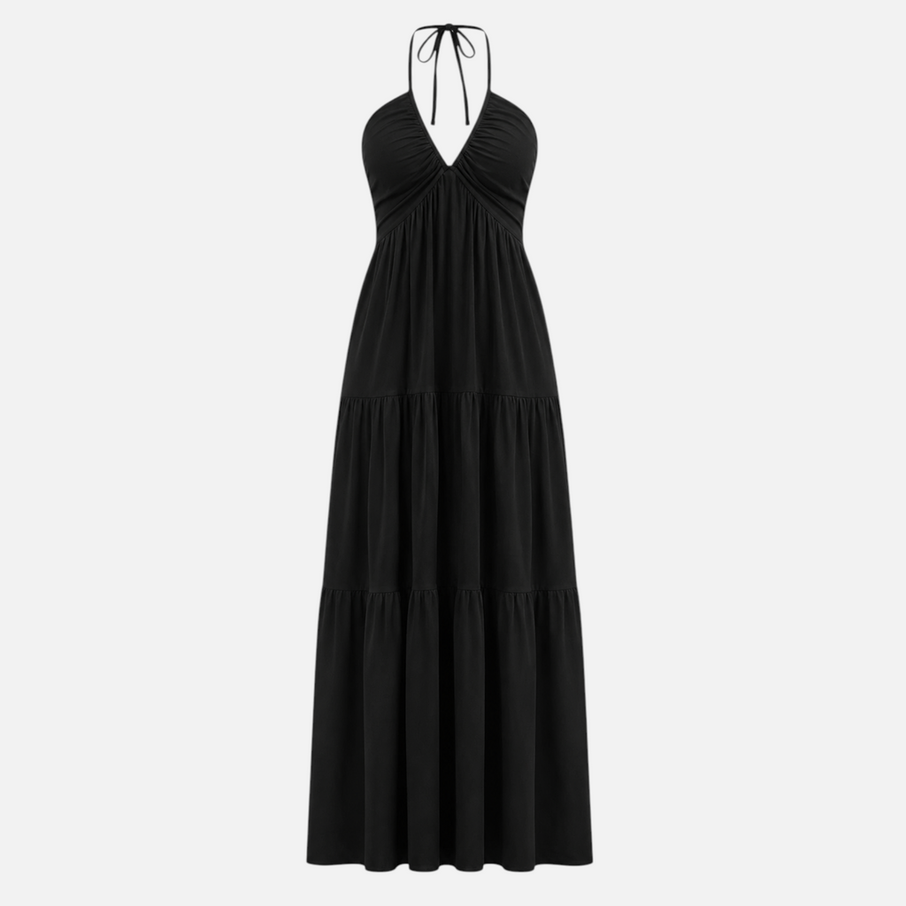 Valeniri | Women's Halter Maxi Dress Elegant Open Back Dress