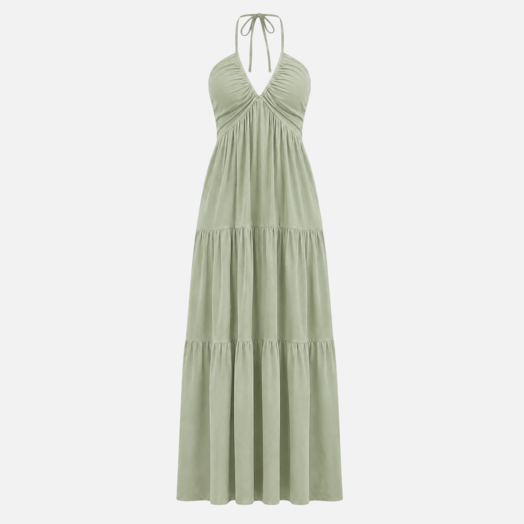 Valeniri | Women's Halter Maxi Dress Elegant Open Back Dress