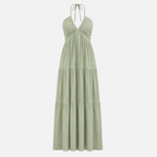 Valeniri | Women's Halter Maxi Dress Elegant Open Back Dress