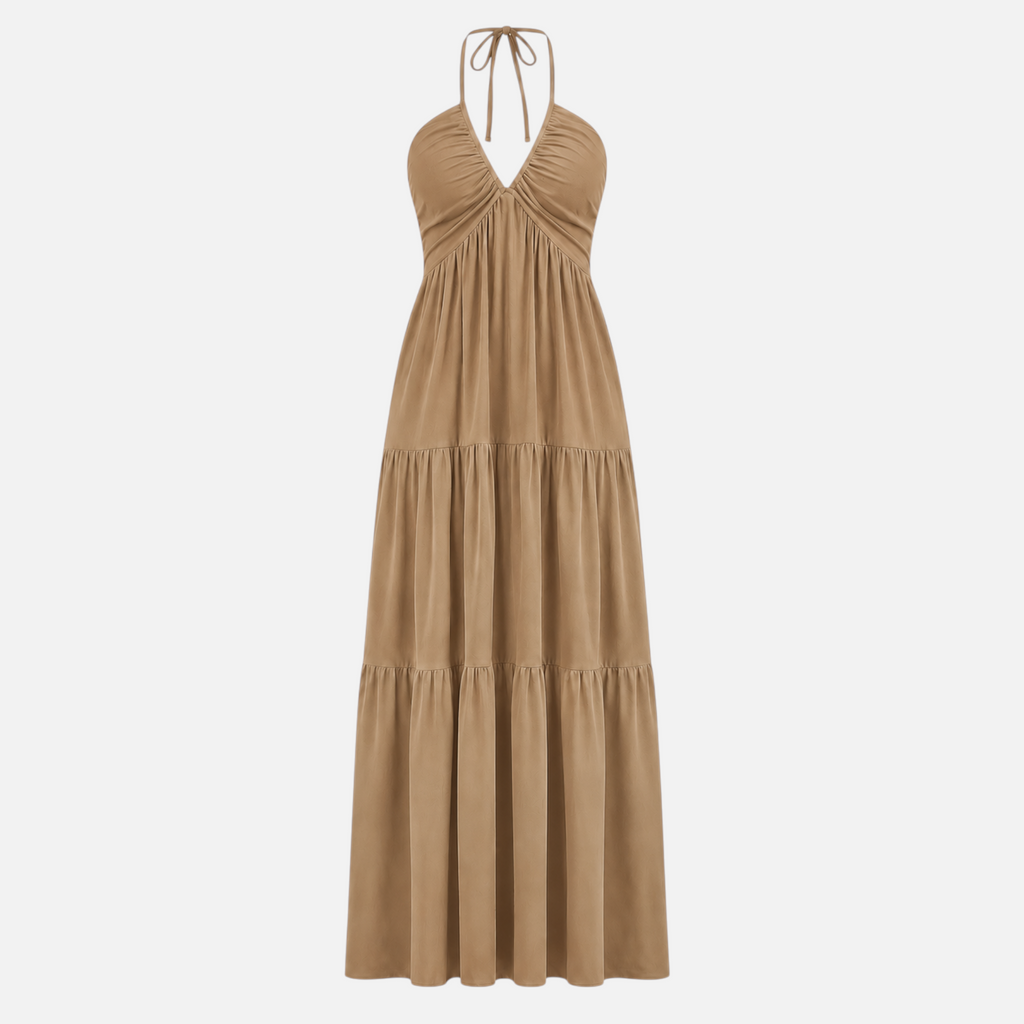 Valeniri | Women's Halter Maxi Dress Elegant Open Back Dress