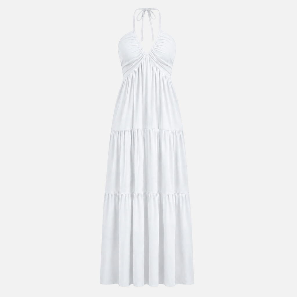 Valeniri | Women's Halter Maxi Dress Elegant Open Back Dress