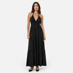 Valeniri | Women's Halter Maxi Dress Elegant Open Back Dress