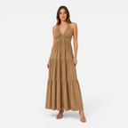 Valeniri | Women's Halter Maxi Dress Elegant Open Back Dress