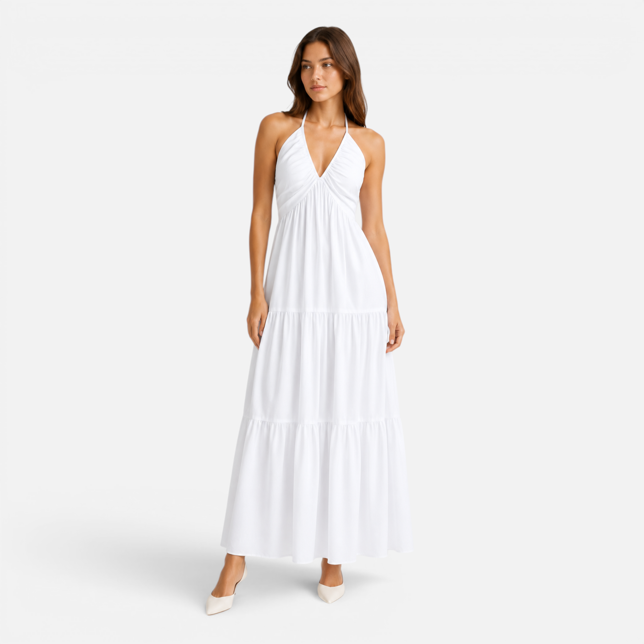 Valeniri | Women's Halter Maxi Dress Elegant Open Back Dress
