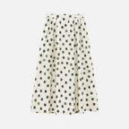 Valeniri | Women's High Waist Pleated Polka Dot Midi Skirt