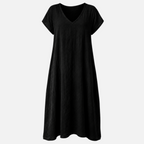 Valeniri | Women's Cotton Linen Casual Dress – Breathable Short Sleeve Dress