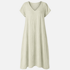 Valeniri | Women's Cotton Linen Casual Dress – Breathable Short Sleeve Dress
