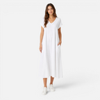 Valeniri | Women's Cotton Linen Casual Dress – Breathable Short Sleeve Dress