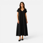Valeniri | Women's Cotton Linen Casual Dress – Breathable Short Sleeve Dress