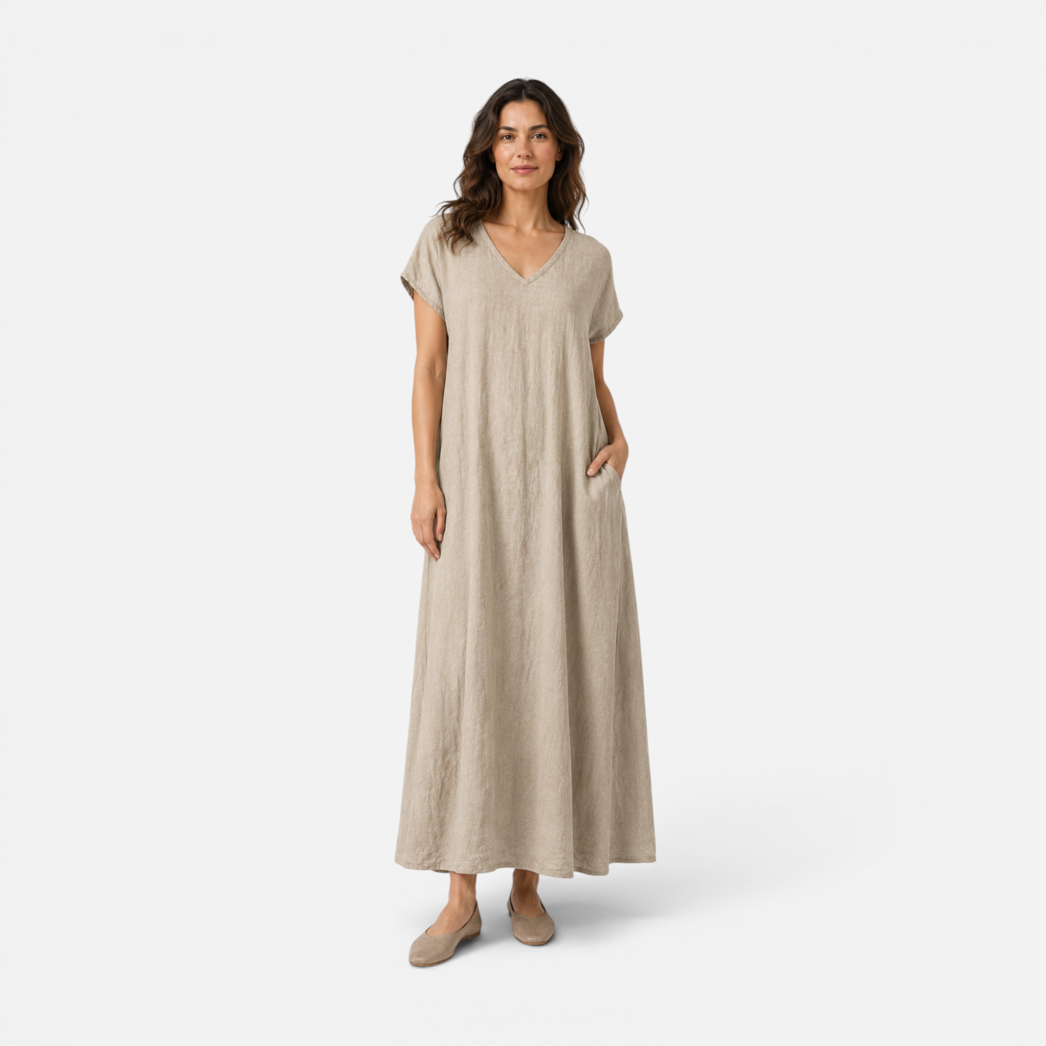Valeniri | Women's Cotton Linen Casual Dress – Breathable Short Sleeve Dress