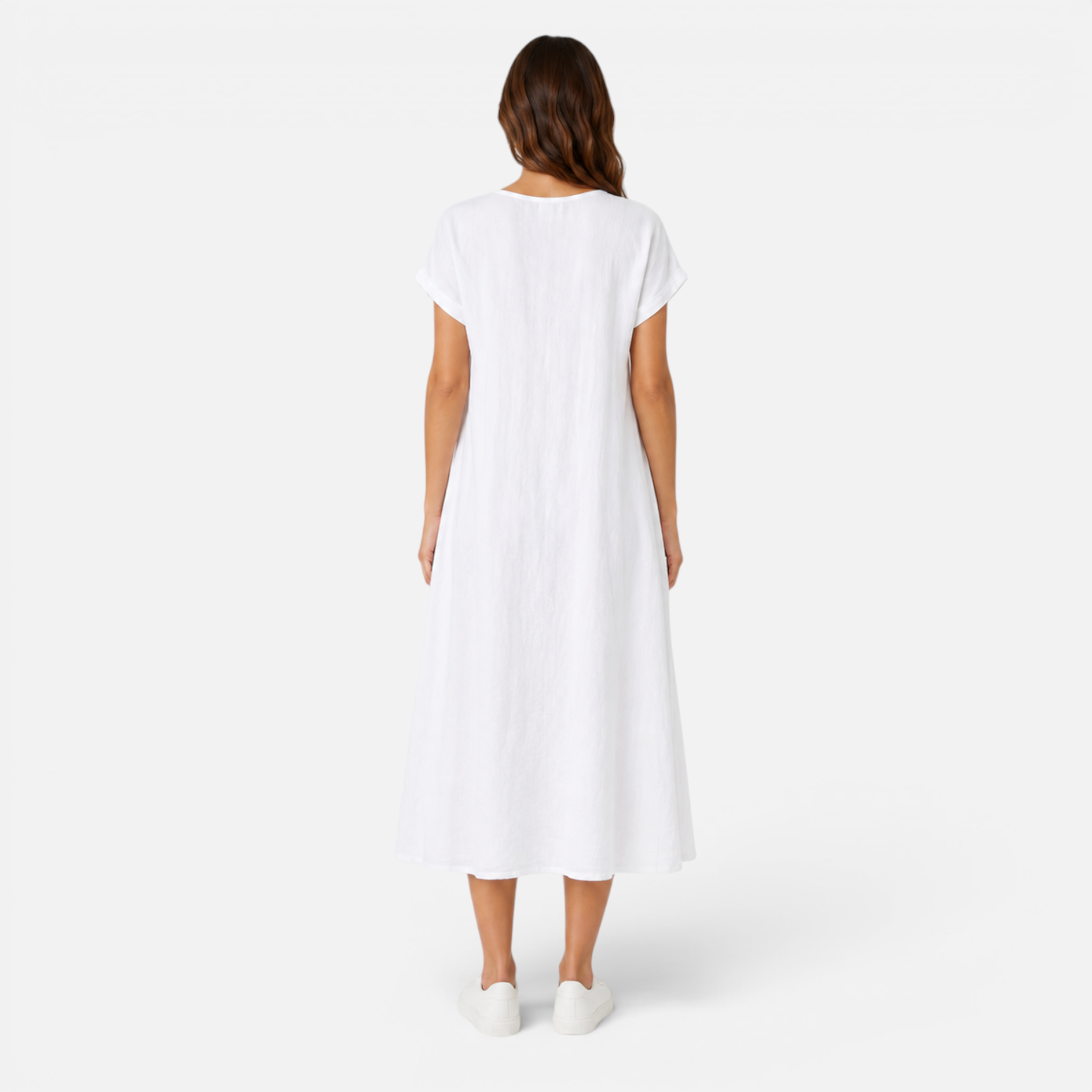 Valeniri | Women's Cotton Linen Casual Dress – Breathable Short Sleeve Dress