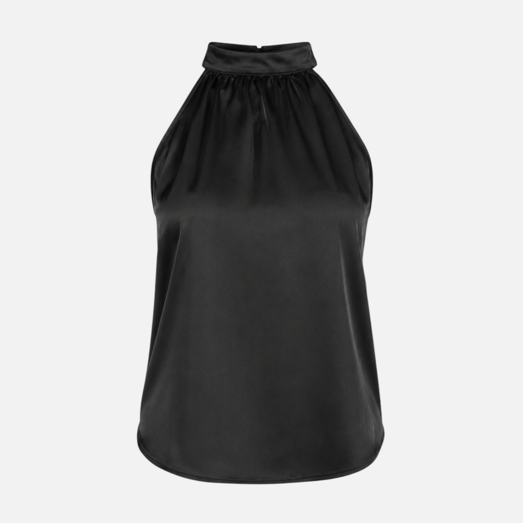 Valeniri | Women's Satin Halter Top Sleeveless Elegant Blouse