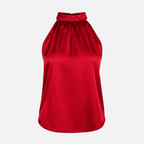 Valeniri | Women's Satin Halter Top Sleeveless Elegant Blouse