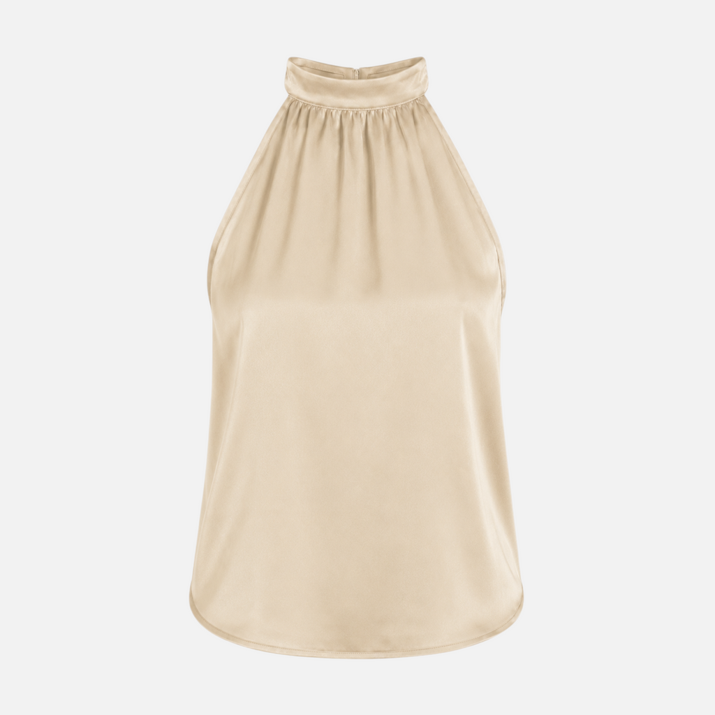Valeniri | Women's Satin Halter Top Sleeveless Elegant Blouse