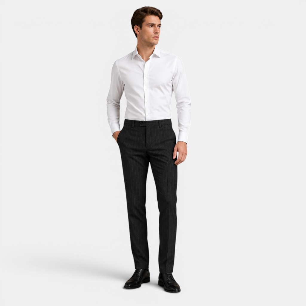 Valeniri | Men's Classic Striped Formal Trousers Tailored Fit Pants