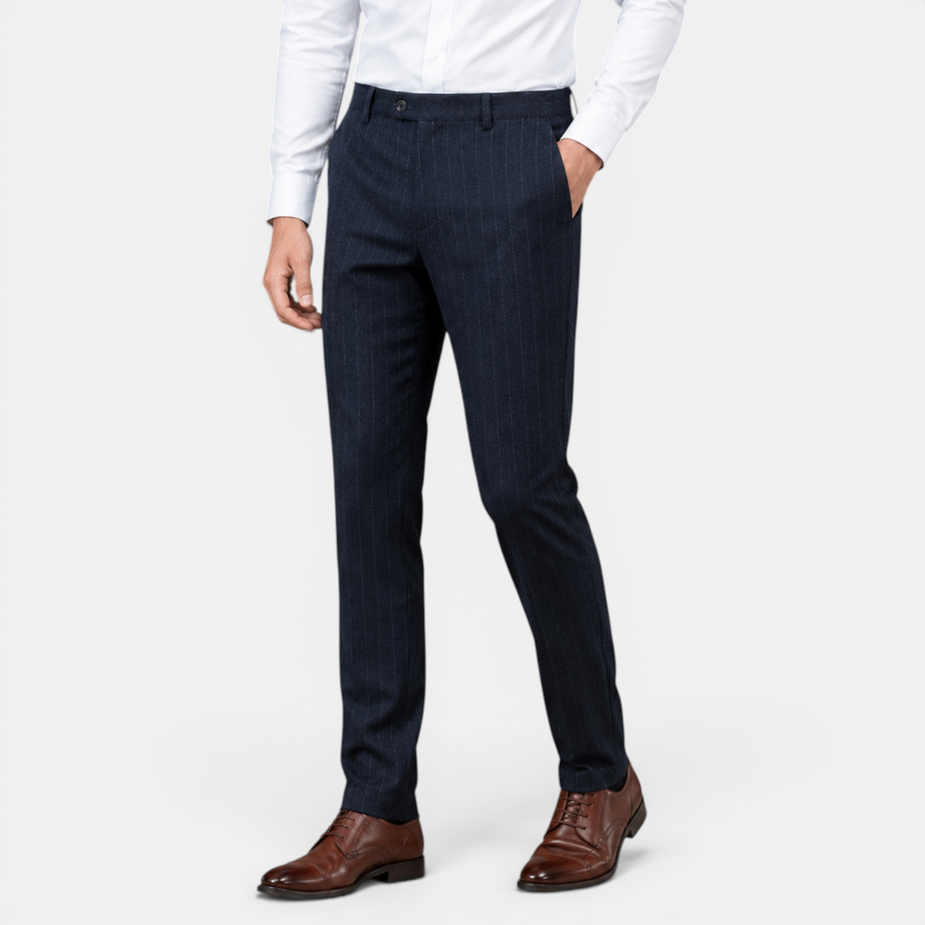 Valeniri | Men's Classic Striped Formal Trousers Tailored Fit Pants