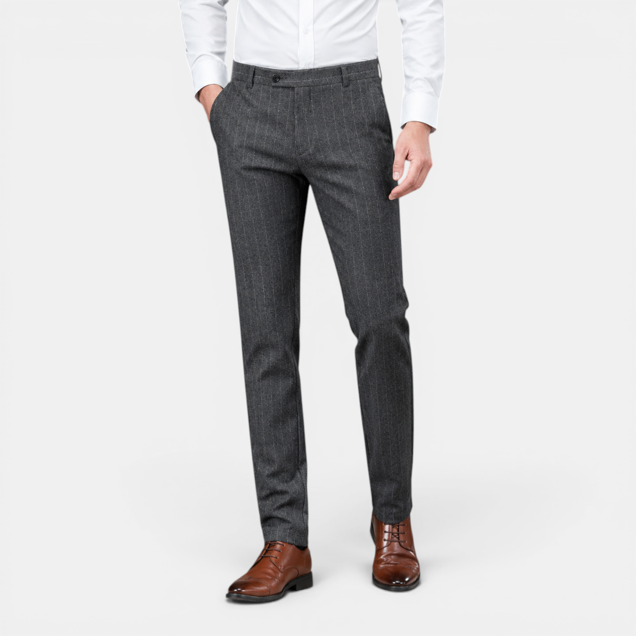 Valeniri | Men's Classic Striped Formal Trousers Tailored Fit Pants