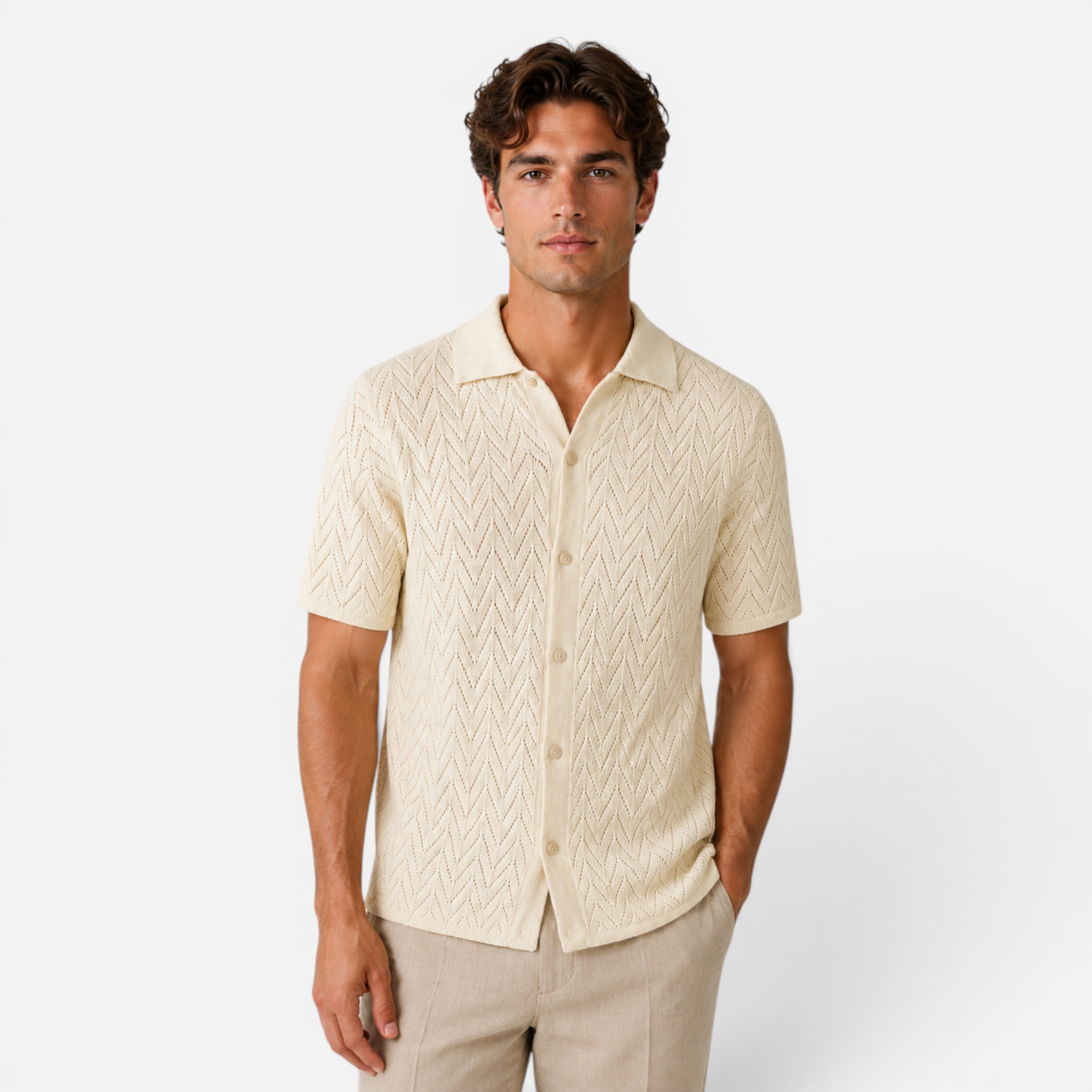 Valeniri | Men's Hollow Shirt Design Lightweight Resort Wear