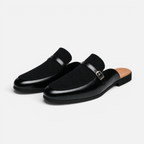 Valeniri | Men's Leather Backless Loafers – Classic Slip-On Mule Shoes