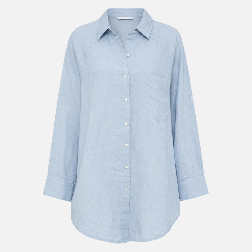 Valeniri | Women's Oversized Linen Shirt Classic Button-Up Long Sleeve