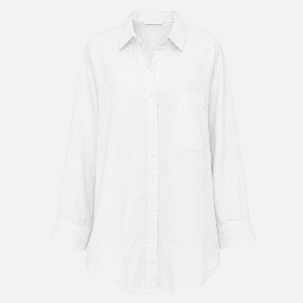 Valeniri | Women's Oversized Linen Shirt Classic Button-Up Long Sleeve