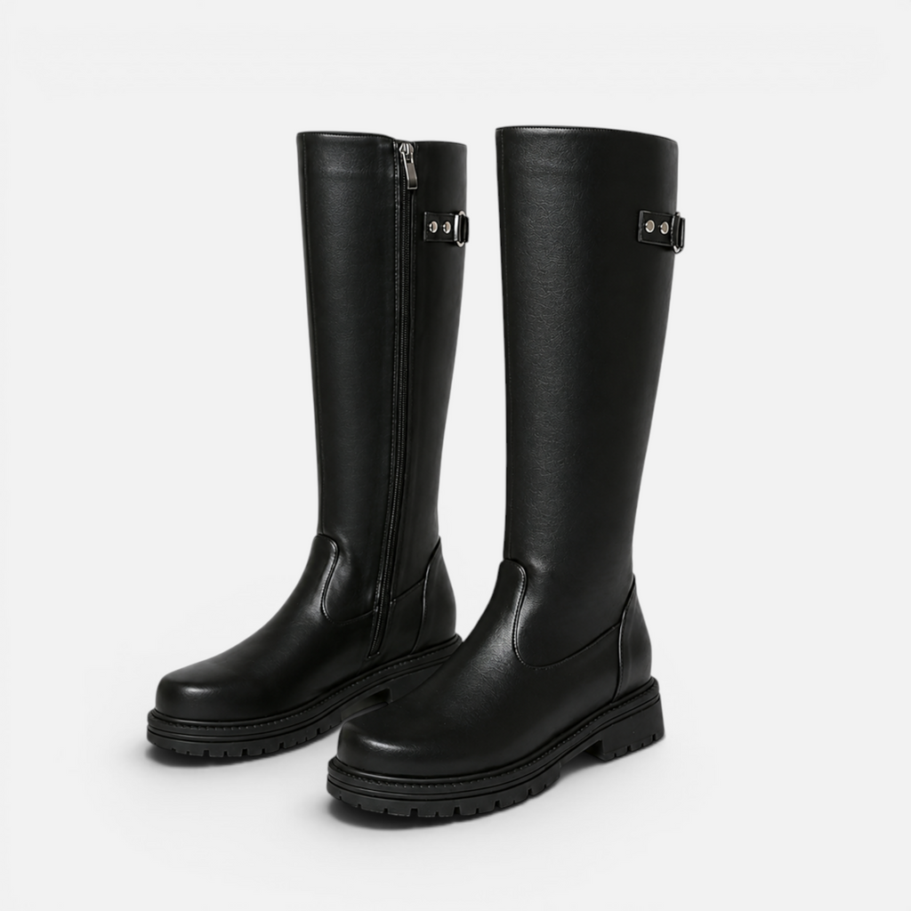 Valeniri | Women's Classic Knee High Buckle Riding Boots