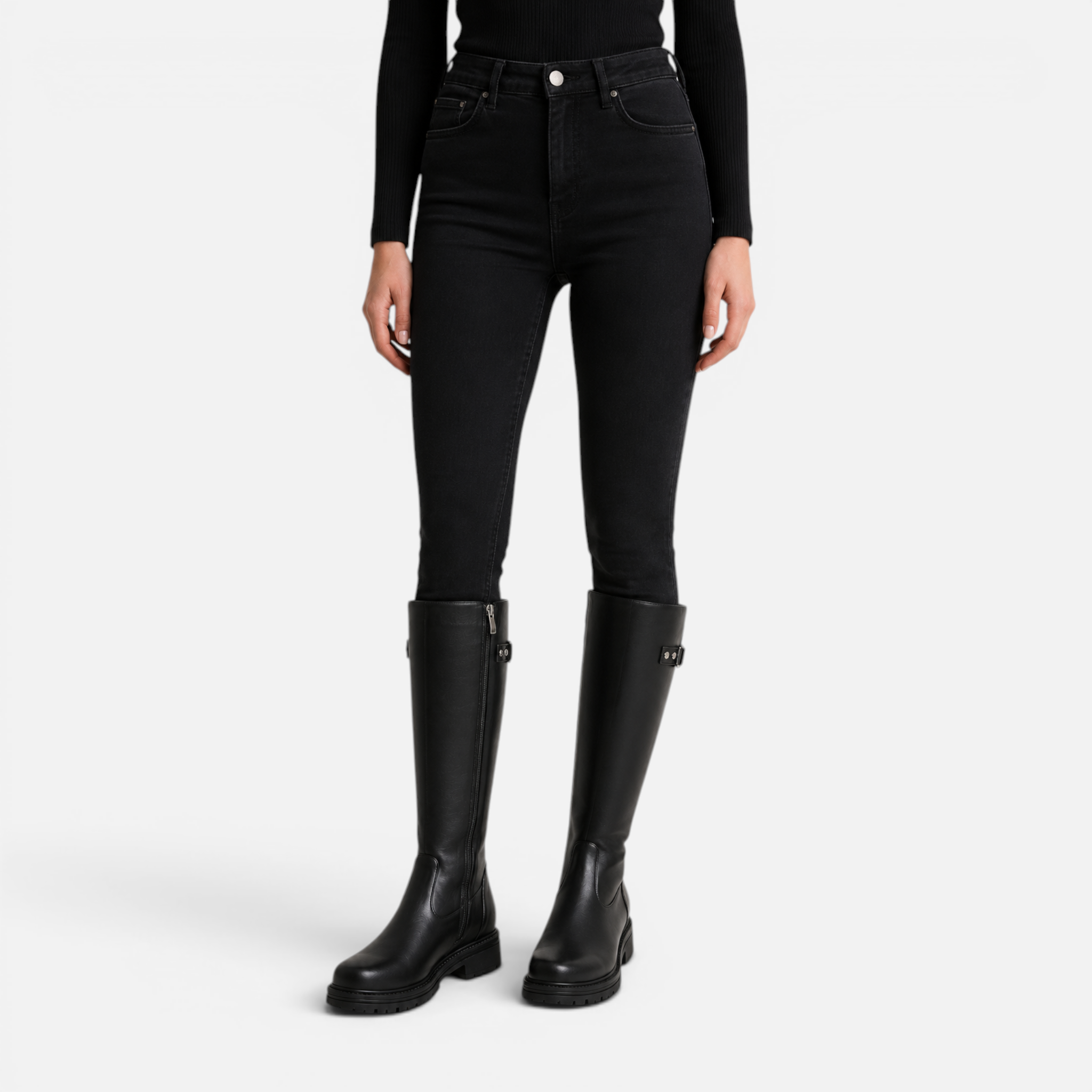 Valeniri | Women's Classic Knee High Buckle Riding Boots