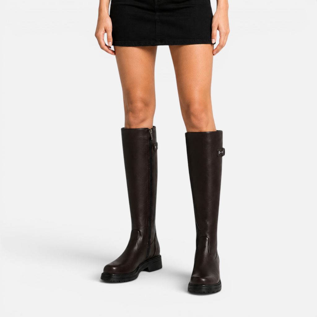 Valeniri | Women's Classic Knee High Buckle Riding Boots