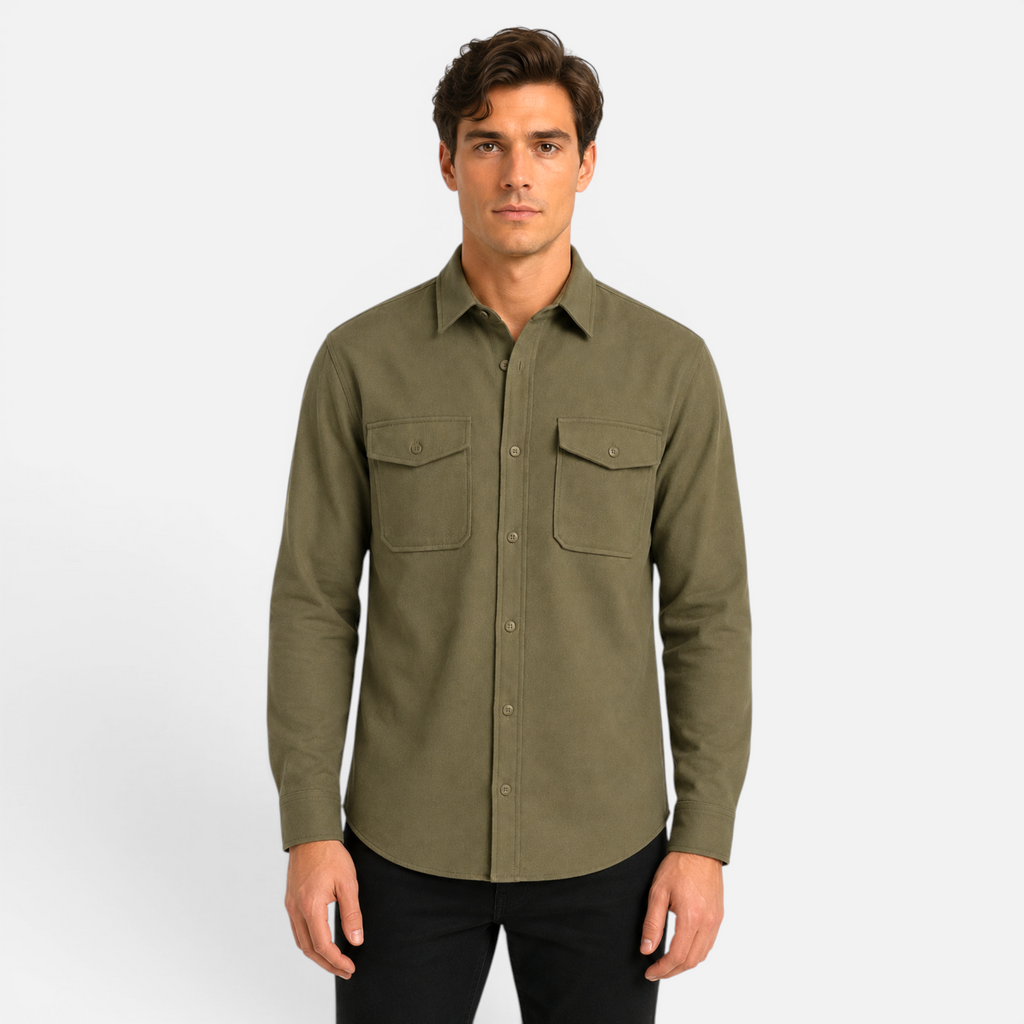Valeniri | Men's Cotton Long Sleeve Workwear Shirt – Relaxed Fit