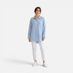 Valeniri | Women's Oversized Linen Shirt Classic Button-Up Long Sleeve