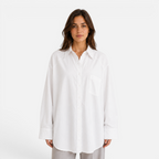 Valeniri | Women's Oversized Linen Shirt Classic Button-Up Long Sleeve