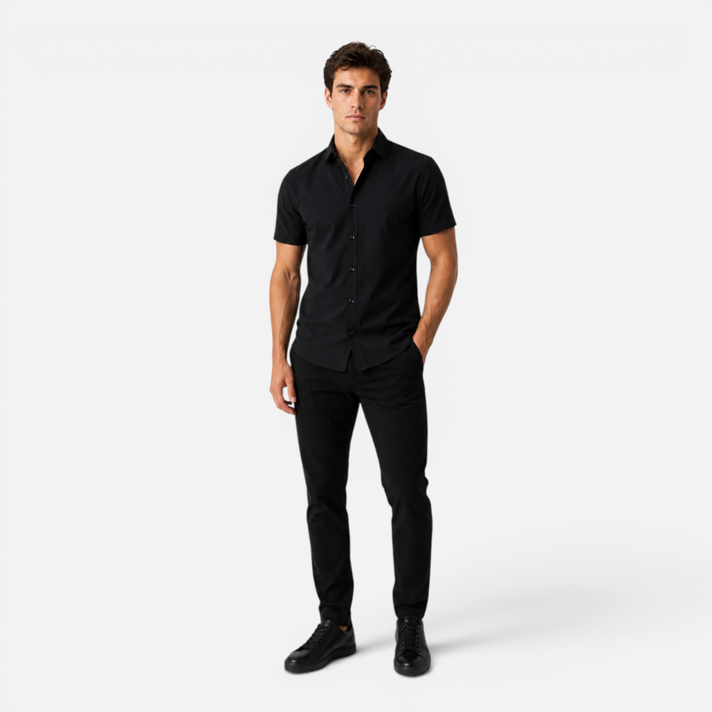 Valeniri | Men's Wrinkle Resistant Stretch Short Sleeve Button-Up Shirt