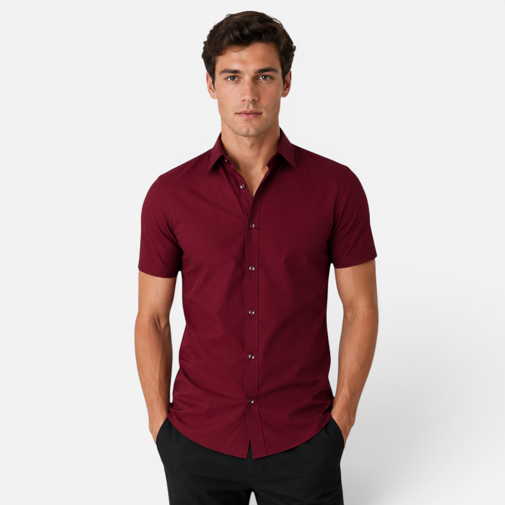 Valeniri | Men's Wrinkle Resistant Stretch Short Sleeve Button-Up Shirt