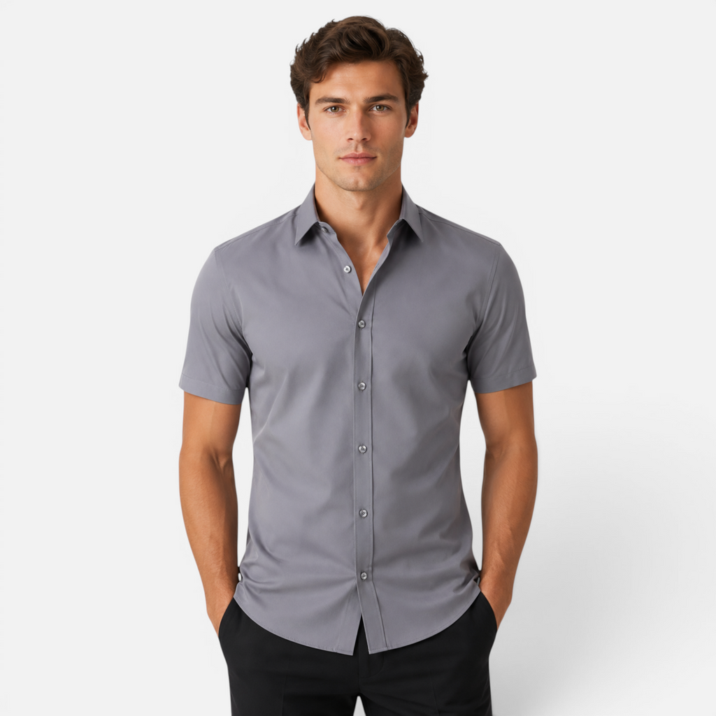 Valeniri | Men's Wrinkle Resistant Stretch Short Sleeve Button-Up Shirt