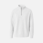 Valeniri | Men's Waffle Knit Quarter Zip Sweater Relaxed Fit Long Sleeve