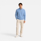 Valeniri | Men's Waffle Knit Quarter Zip Sweater Relaxed Fit Long Sleeve