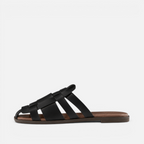 Valeniri | Women's Woven Square Toe Mule Sandals Casual Slip-On Flats