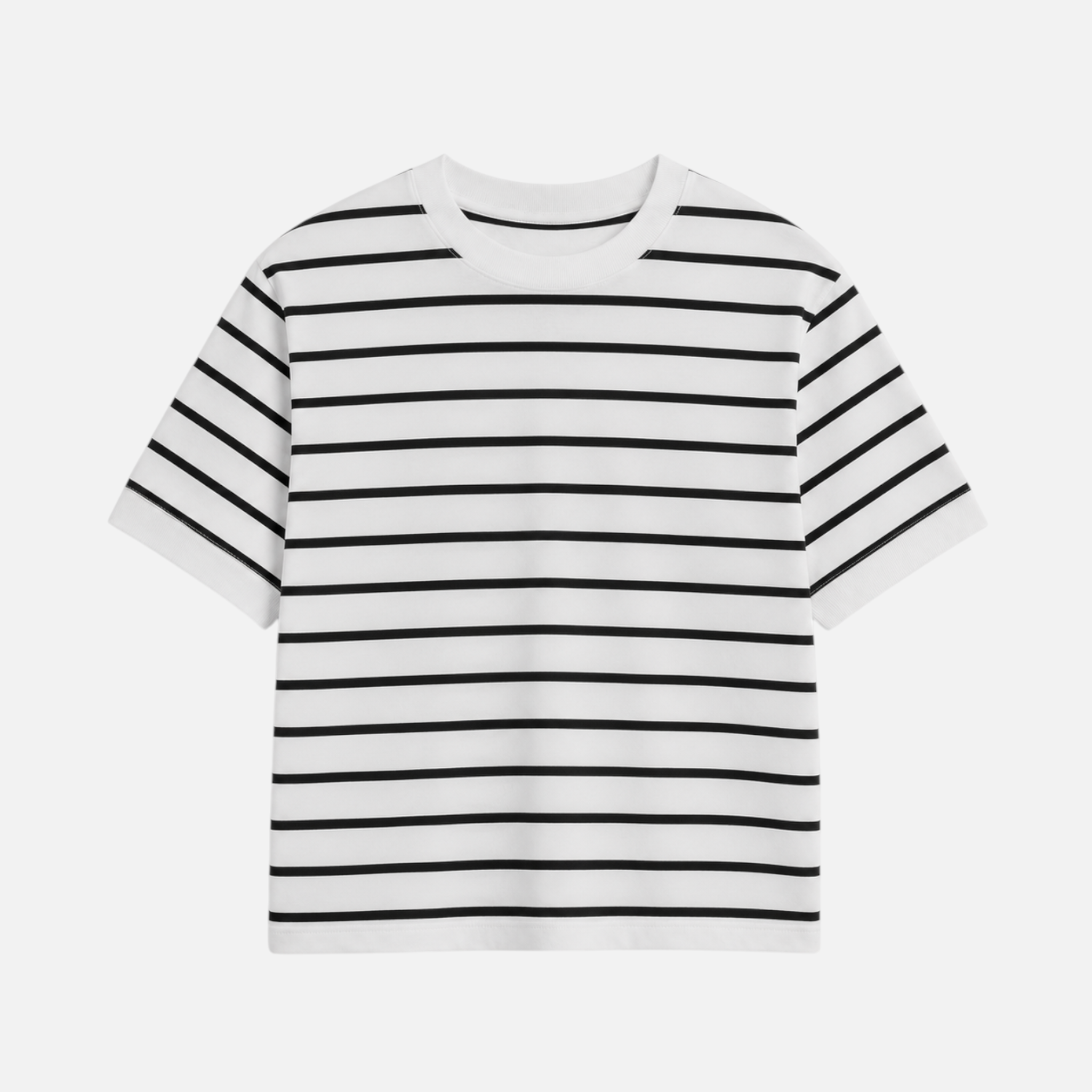 Valeniri | Men's Boxy Crew Neck Tee – Classic Striped Shirt