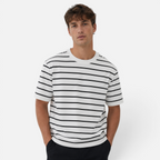Valeniri | Men's Boxy Crew Neck Tee – Classic Striped Shirt