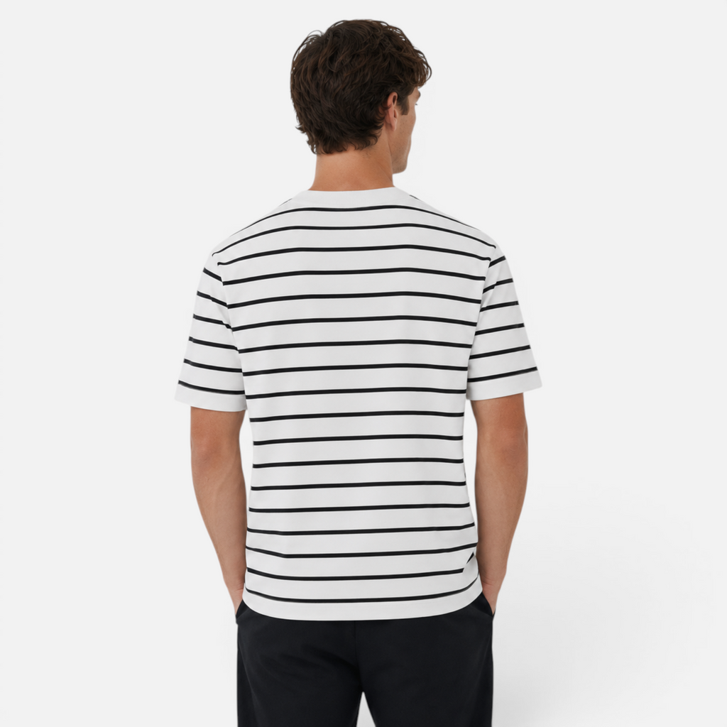 Valeniri | Men's Boxy Crew Neck Tee – Classic Striped Shirt